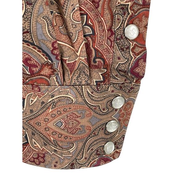 Stetson Shirt Pearl Snap Paisley Long Sleeve Men’s Size Medium - Picture 6 of 12